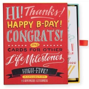 Ladyfingers Letterpress-High Five Greeting Assortment of 16 Boxed Notecards